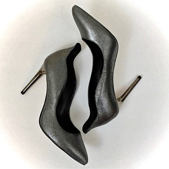 Aldo Pewter Leather Dress Pumps - Picture 2 of 9